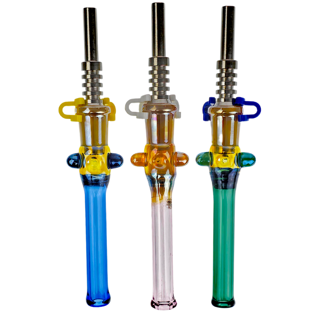 C4536 NECTAR STRAWS 4.5" Glass Fume & Color Nectar Straw - Image 1