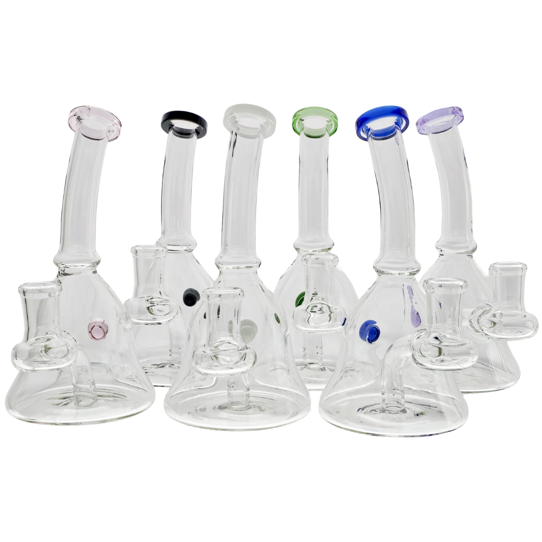 CGB619 CANNABIS RIGS 6" Color Lip & Dot Bell Rig - Image 1