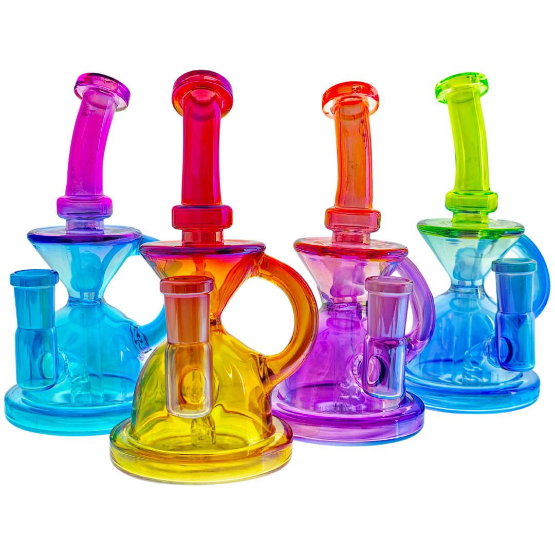 DH-REC-01 DAB RIGS 6" Iridescent Rainbow Recycler - Image 1