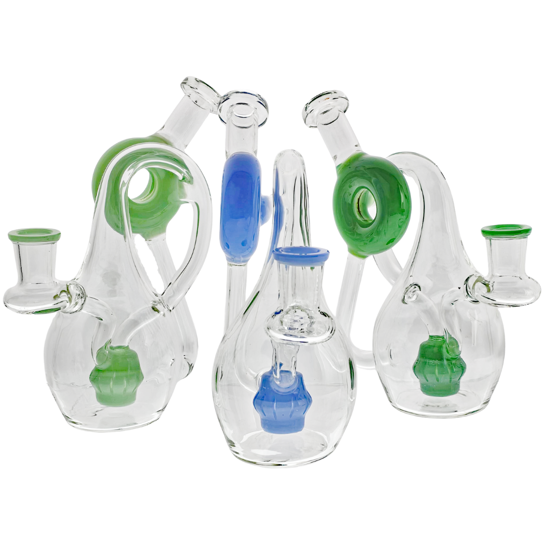 FGP2457 WEED RIGS 7" Color Accent Infinity Loop Recycler - Image 1