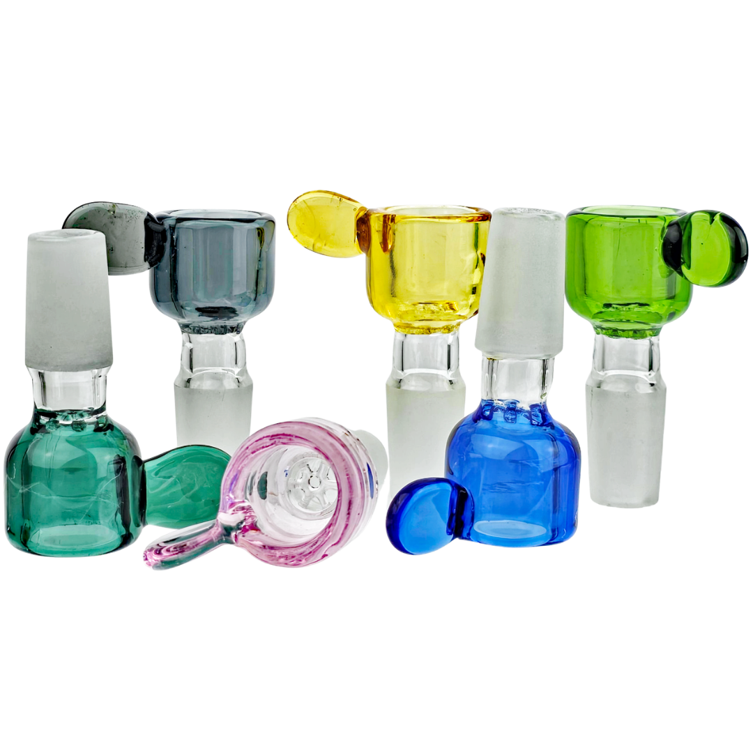 GA690-14 WEED BOWLS 2" 14mm Color w/ Glass Screen Flower Bowl - Image 1