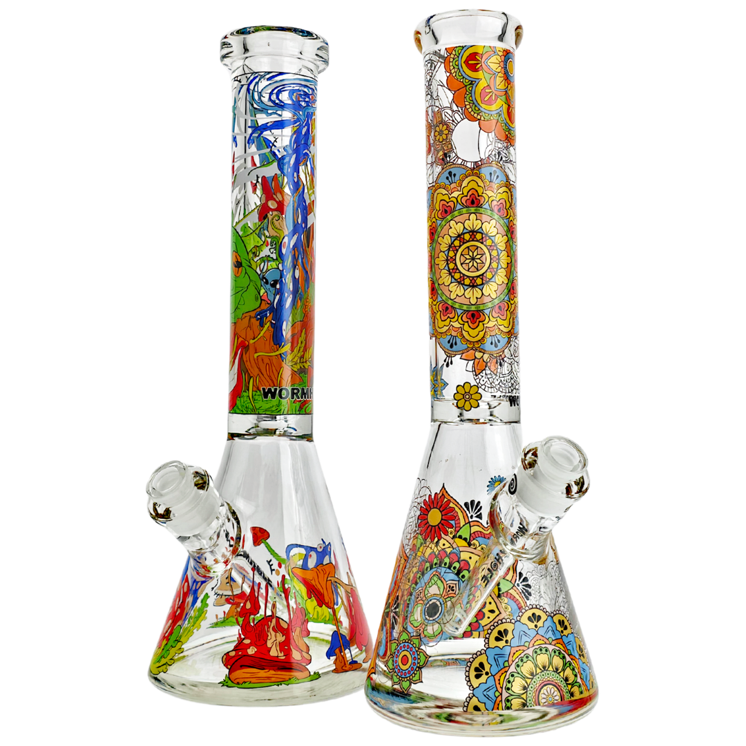 NR-1B CANNABIS BONGS 14" Wormhole Trippy Graphic Beaker - Image 1