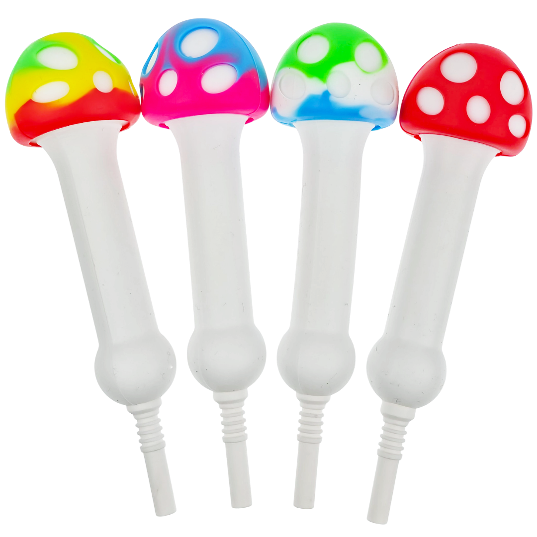 SI-40 MUSHROOM NECTARS 4" Silicone Mushroom Nectar Straw - Image 1
