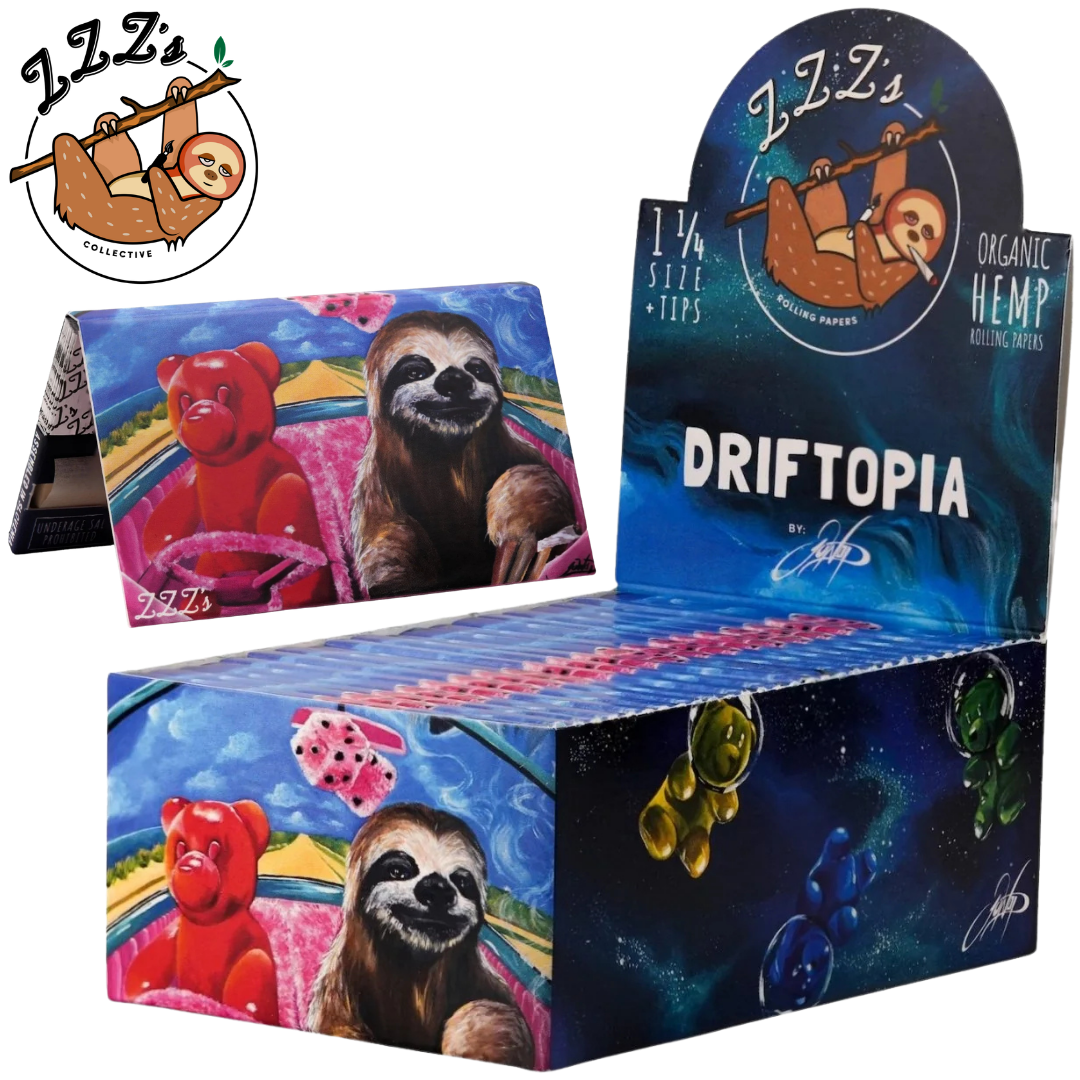 ZZZs Driftopia Papers Display ZZZ's 1 1/4 Rolling Papers + Tips - "Driftopia" - Image 1