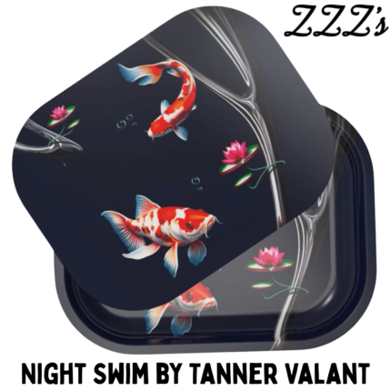 ZZZ's Rolling Tray w/ Magnetic Cover - "Night Swim" (5x7)