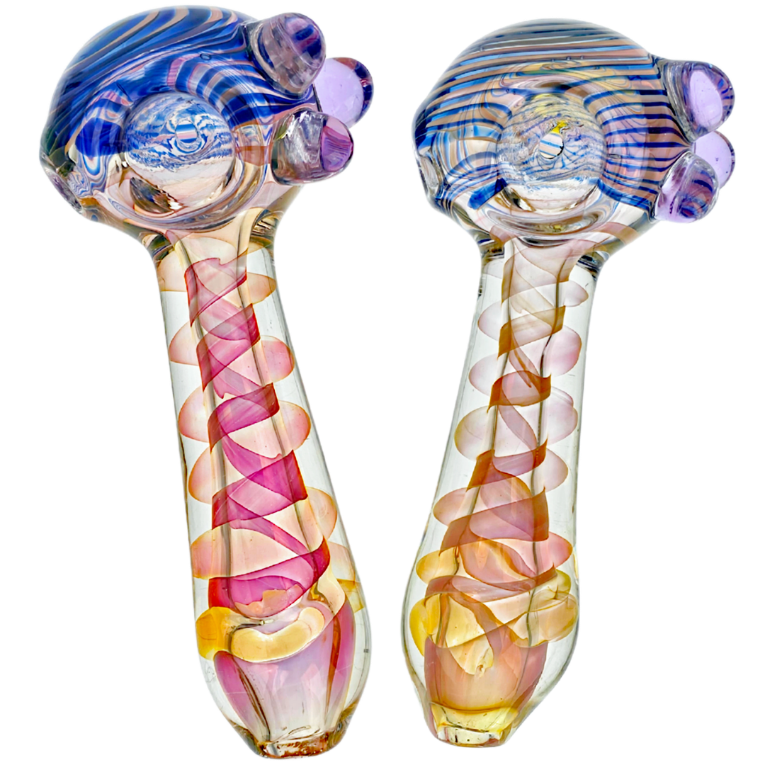 DT HP-352 WEED PIPES 5" Fume Swirl w/ Purple Accents Hand Pipe - Image 1