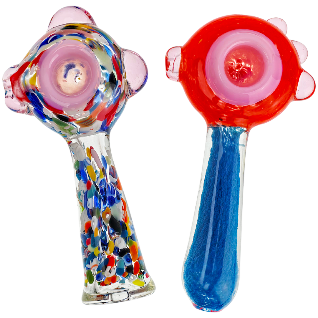 DT HP-355 GLASS PIPES 5" Frit Flat Head Hand Pipe - Image 1
