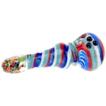 5" Rainbow Frit Twisted Cane Maria Hand Pipe - Image 3