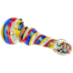 5" Rainbow Frit Twisted Cane Maria Hand Pipe - Image 2