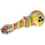5" Rainbow Frit Twisted Cane Maria Hand Pipe - Image 5