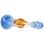 5.5" Frit Squiggle Line Orb Hand Pipe - Image 2