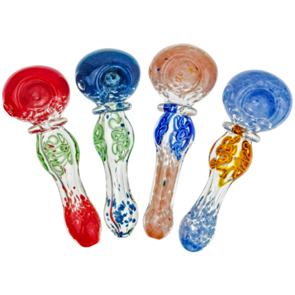 5.5" Frit Squiggle Line Orb Hand Pipe