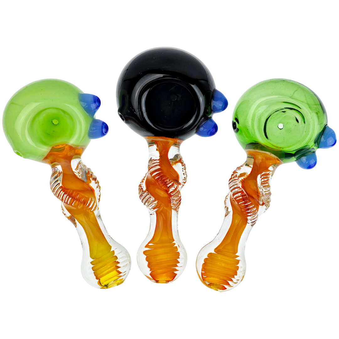 DT HP-368 PIPES 5.5" Solid Color Head w/ Twisted Body Hand Pipe - Image 1