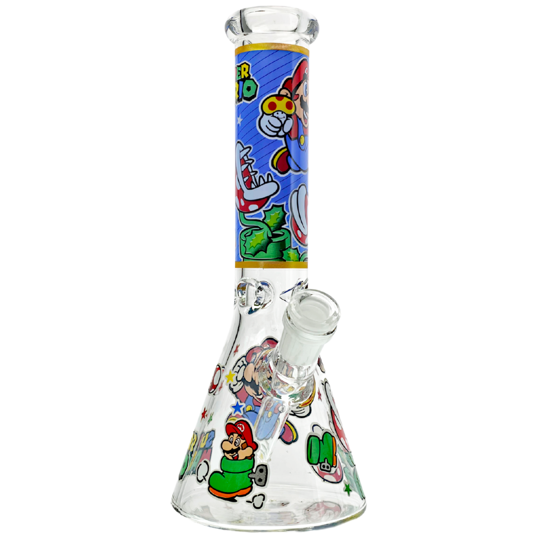 W9005 Mario BK 10" Mario Decal Beaker - Image 1