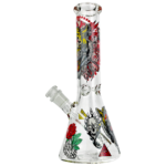 10" Graffiti Skull Decal Beaker - Image 4