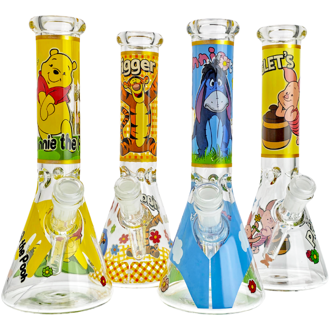 W9010 WEED BONGS 10" Winnie the Pooh Decal Beaker - Image 1