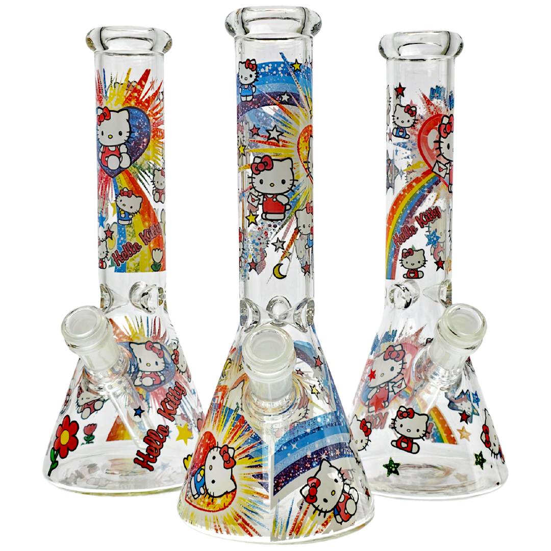 CGB1389 HELLO KITTY BONGS 10" Rainbow Hello Kitty Beaker - Image 1