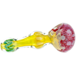 4.5" Frit Fume Squiggle Line Orb Hand Pipe - Image 4