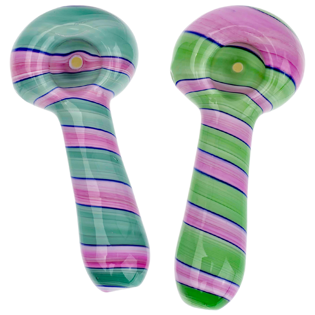 DT HP-377 WEED PIPES 4" Multicolor Spiral Hand Pipe - Image 1