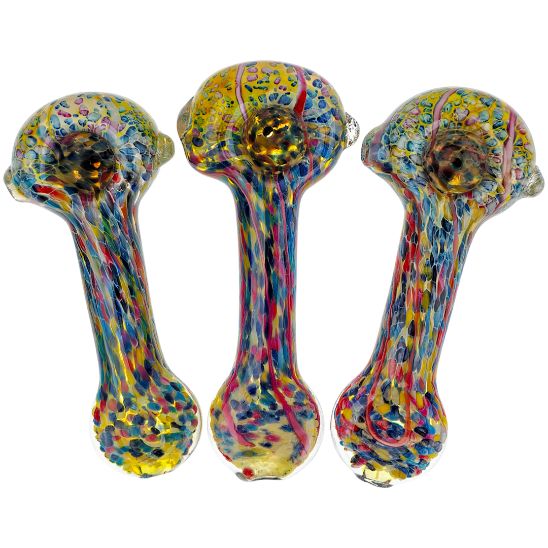 DT HP-378 WEED PIPES 5" Fume Confetti Frit Hand Pipe - Image 1