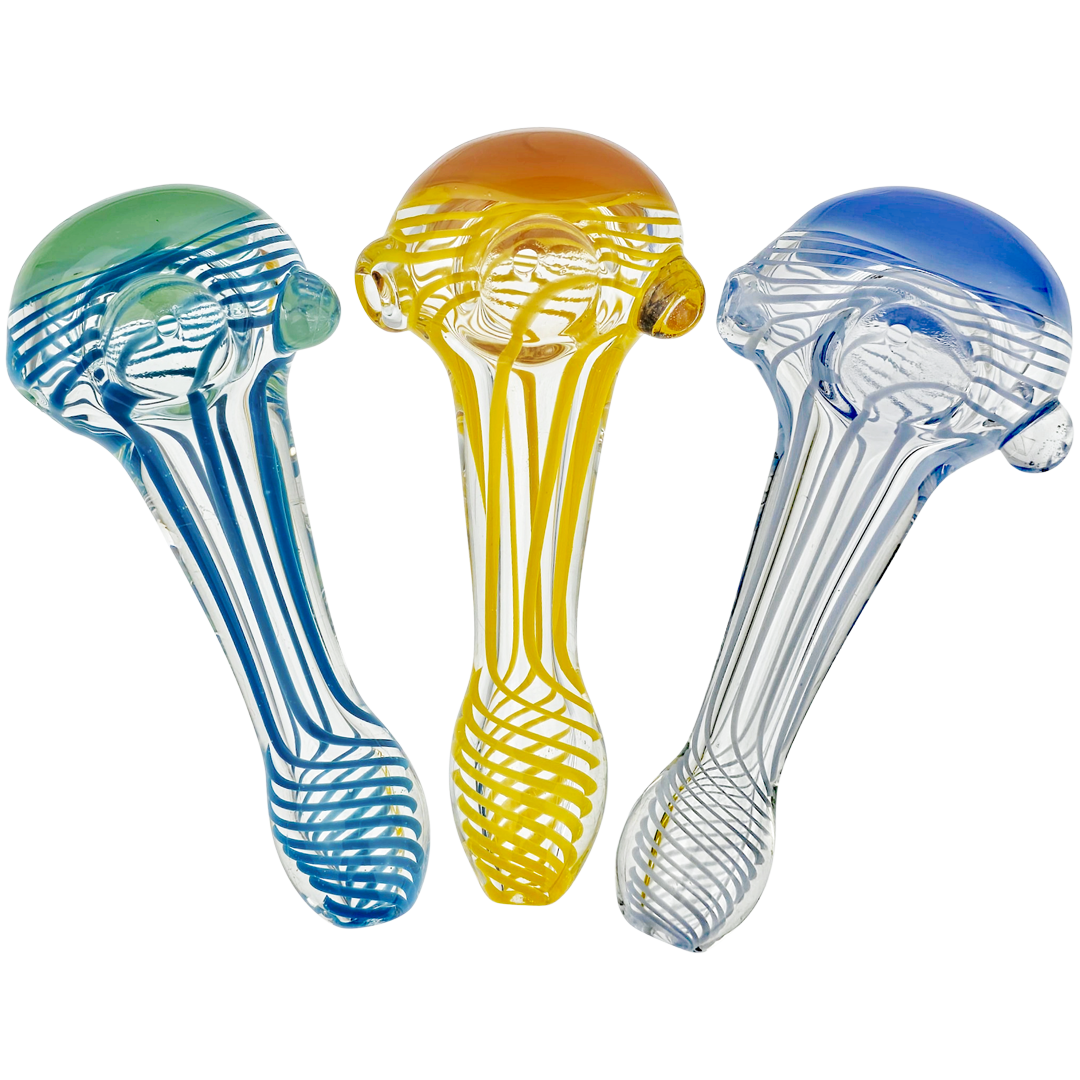 DT HP-379 MARIJUANA PIPES 5" Color Head &Linework Hand Pipe - Image 1