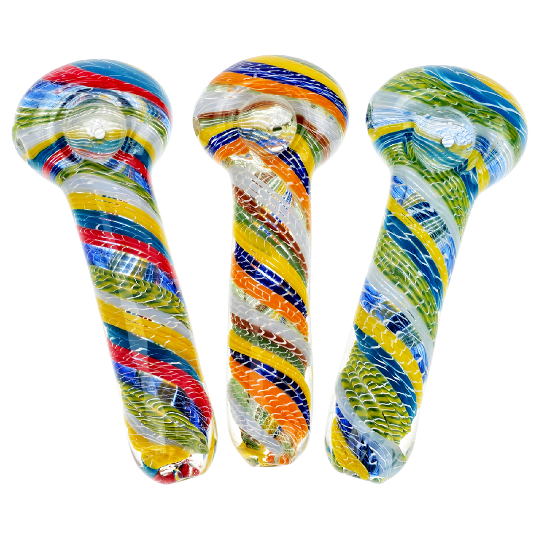 DT HP-395 WEED PIPES 5" Multicolor Spiral Hand Pipe - Image 1