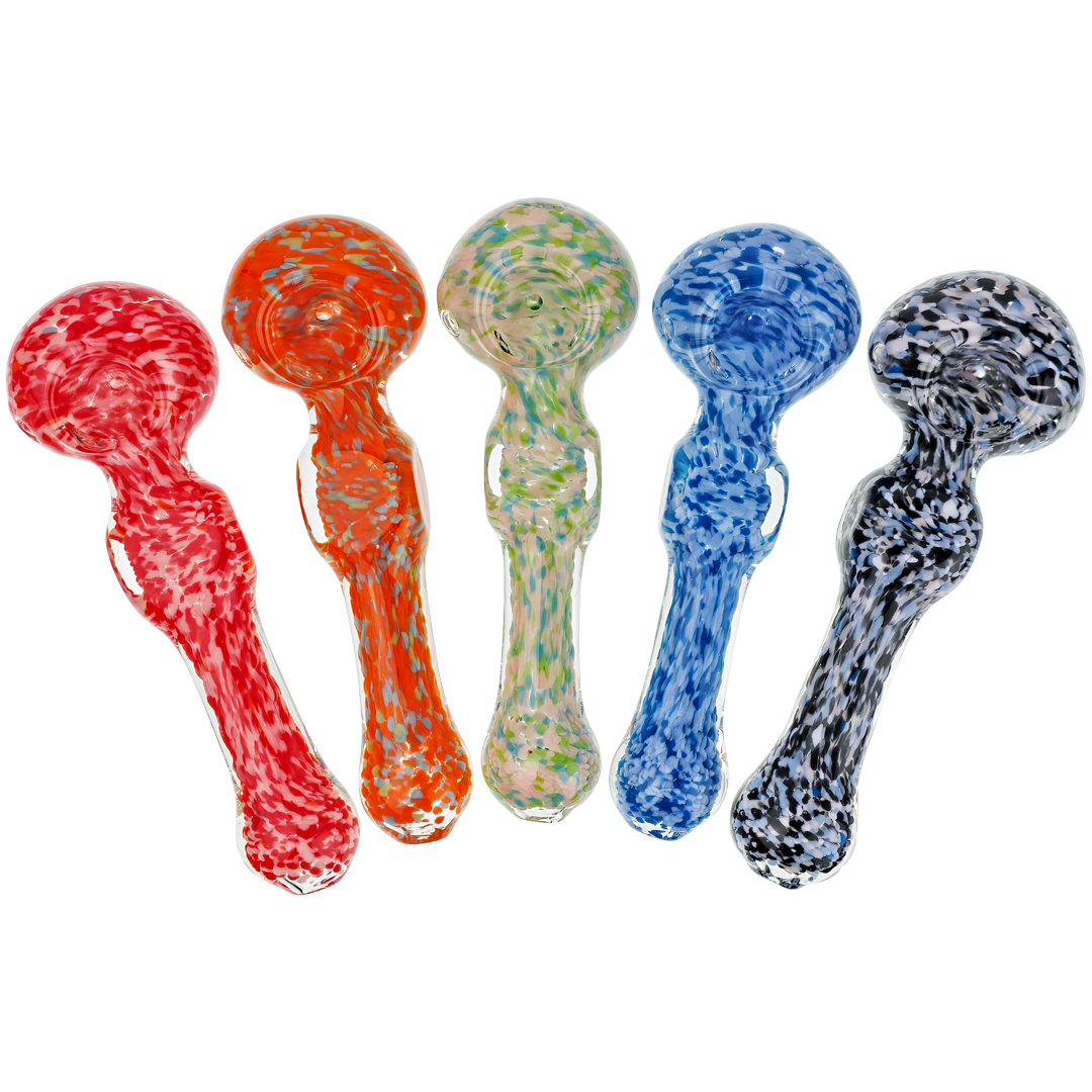 DT HP-400 WEED PIPES 5.5" Multicolor Frit Square Hand Pipe - Image 1