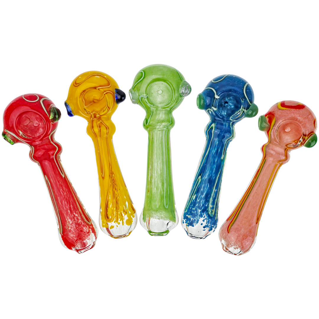 DT HP-402 WEED PIPES 5" Color Frit & Line Maria Hand Pipe - Image 1