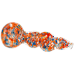 4" Multicolor Frit Twisted Hand Pipe - Image 4