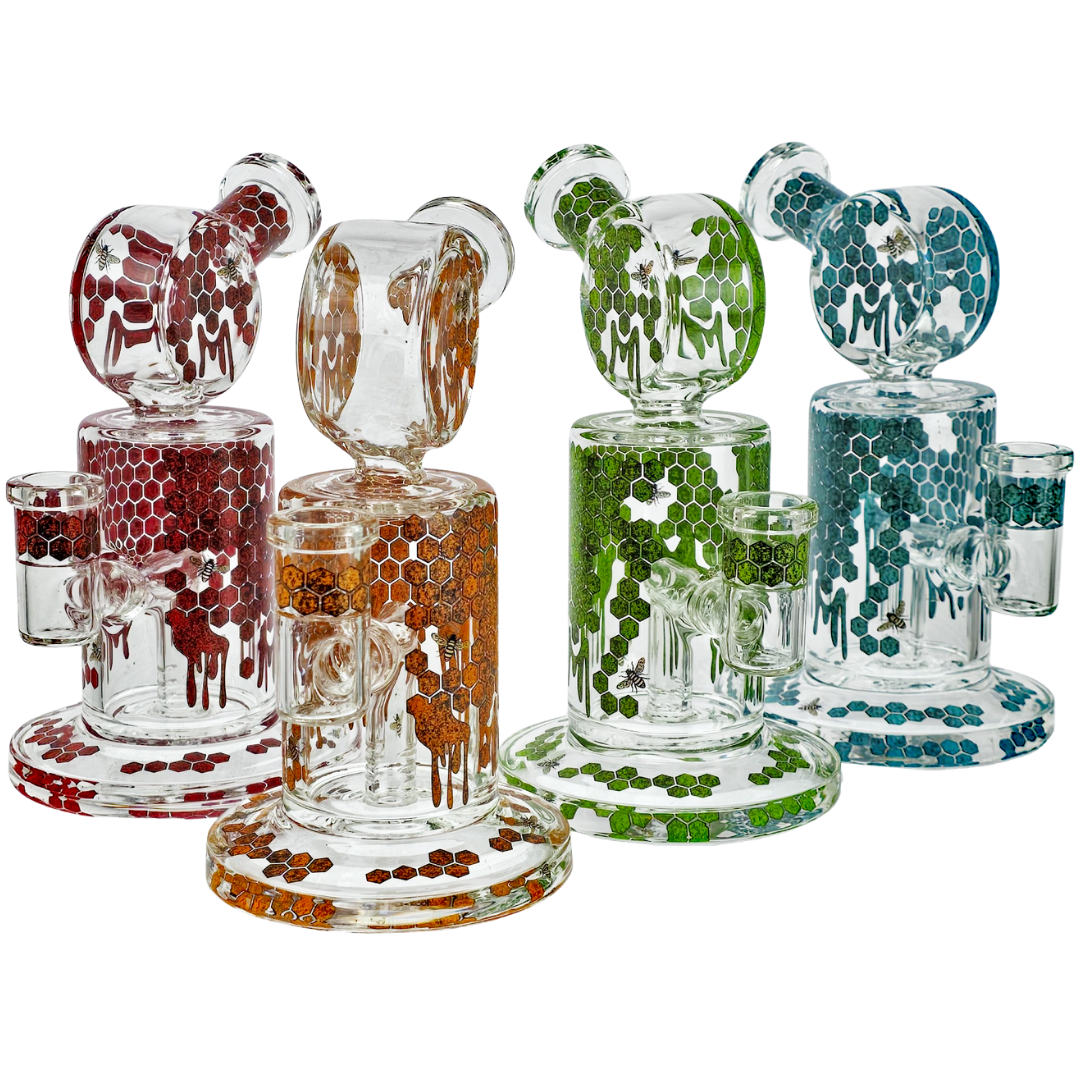 DT RIG-100 WEED RIGS 6" Honeycomb Decal Hollow Disc Rig - Image 1