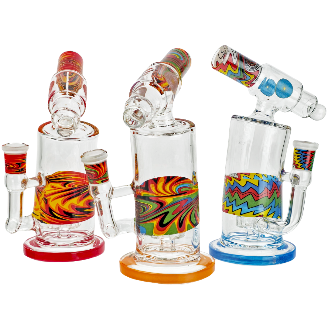 DT RIG-101 DAB RIGS 8" Decal Wigwag Blow Torch Shaped Rig - Image 1