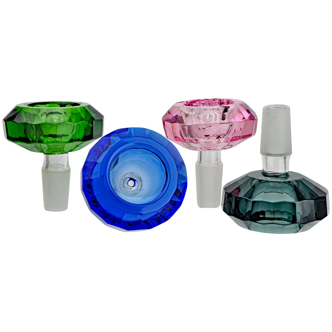 FGB094-H-14M WEED BOWLS 2.5" 14mm Color Large Diamond Flower Bowl - Image 1