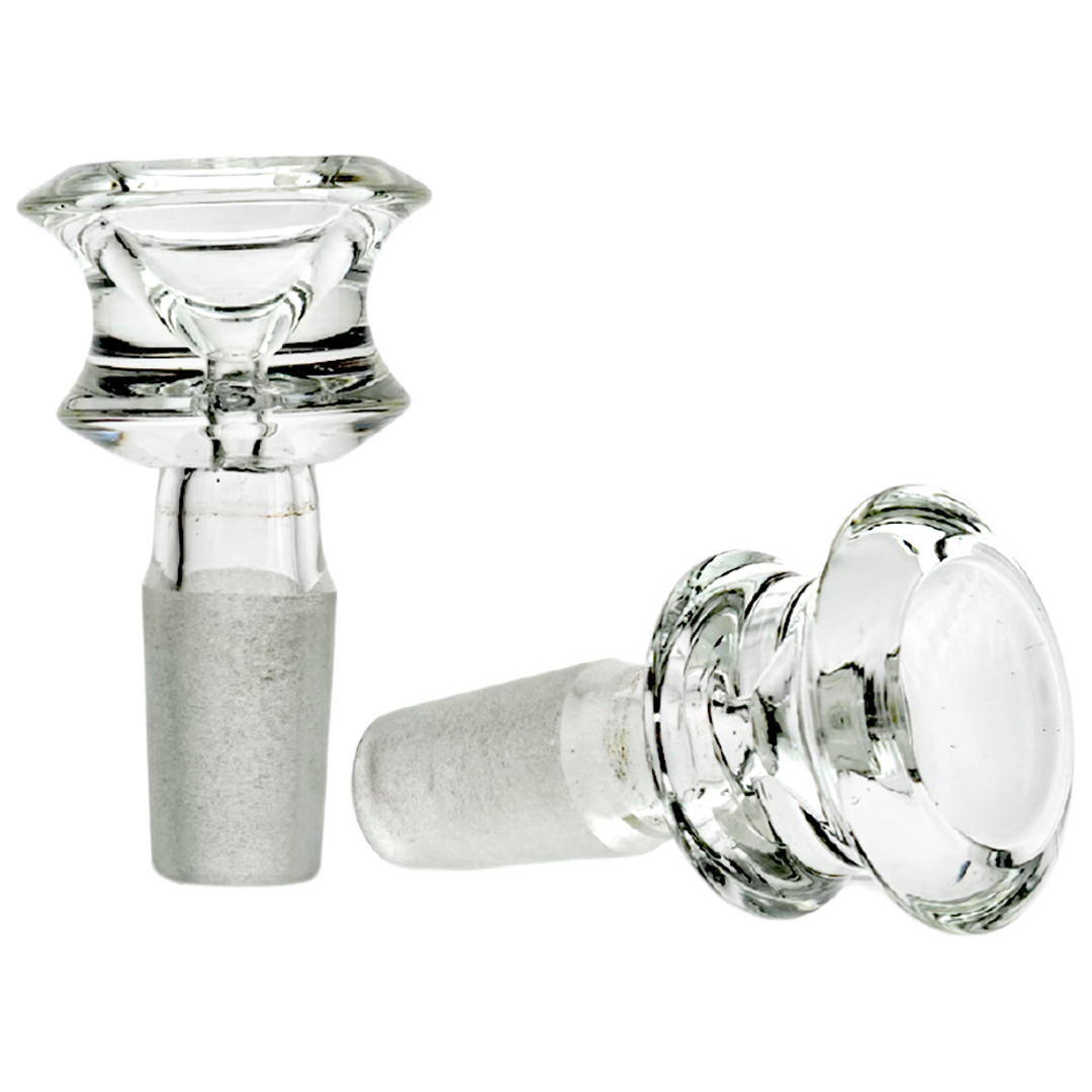GA2563 WEED BOWLS 2" 14mm Clear Hourglass Cone Flower Bowl - Image 1