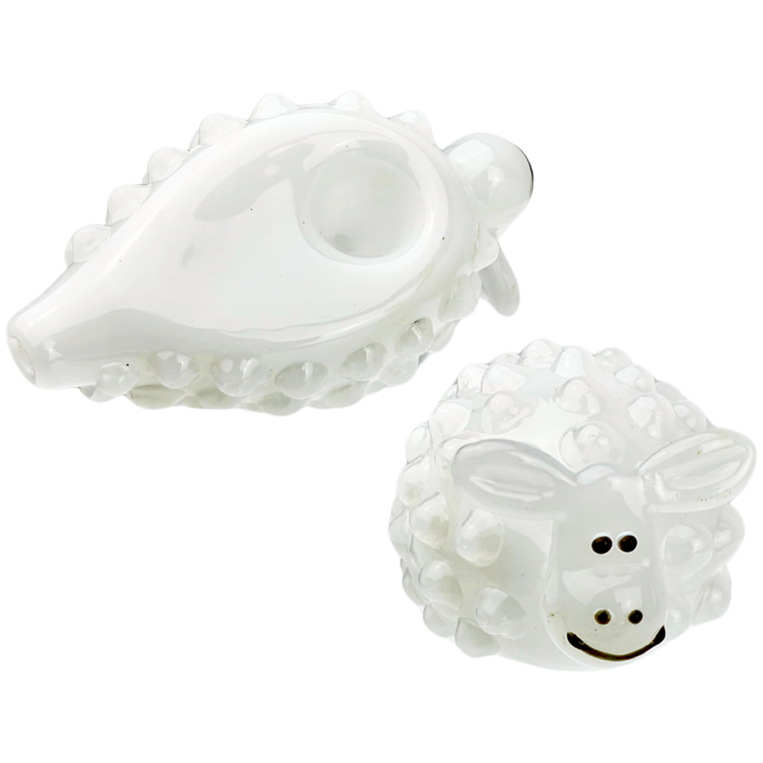 GHP1311 SHEEP WEED PIPES 4" Sculpted Sheep Hand Pipe - Image 1