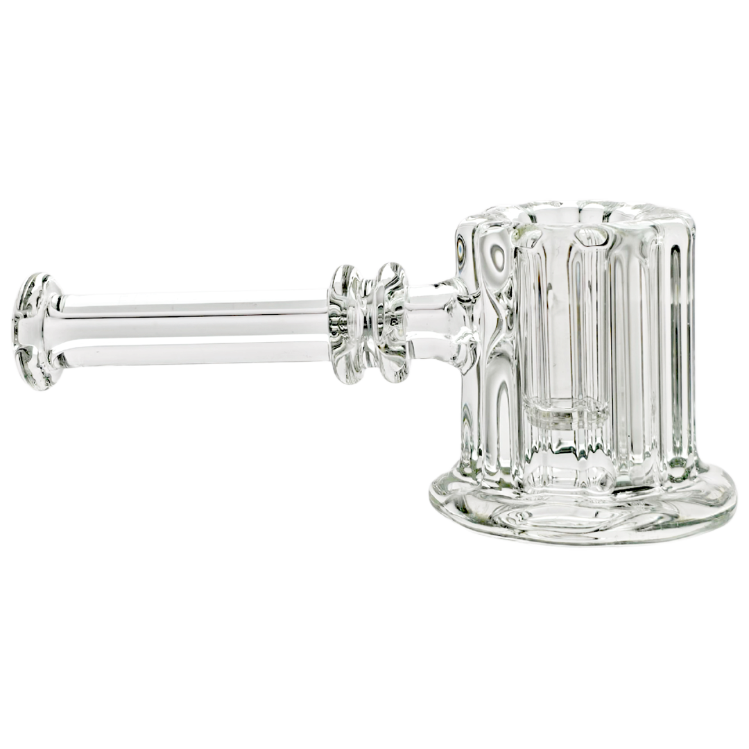 GHP2702 CANNABIS PIPE 4.5" Clear Heavy Scallop Hammer Pipe - Image 1
