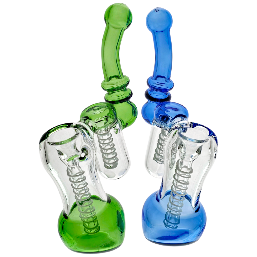 GHP2738 WEED BUBBLERS 5.5" Double Bubbler w/ Linework Stems - Image 1