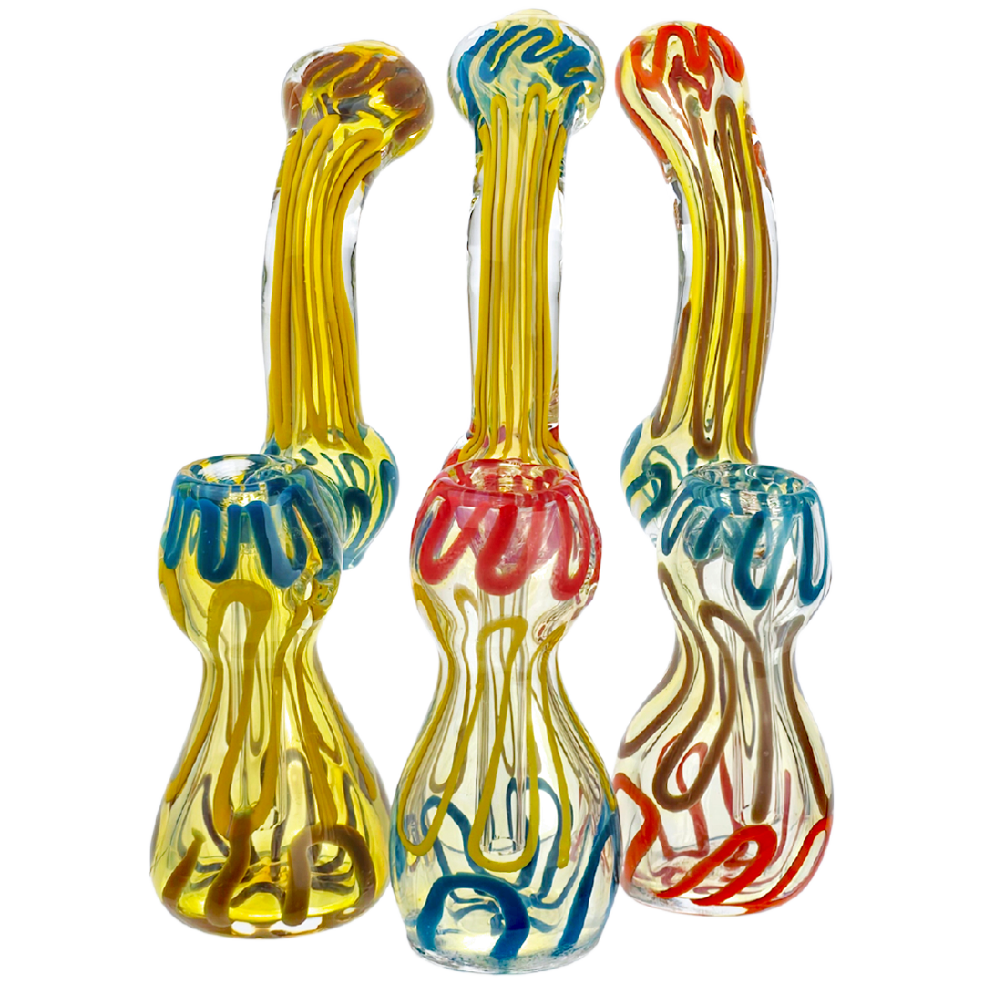 CC BUB-167 WEED BUBBLERS 7" Fume Multicolor Line Bubbler - Image 1