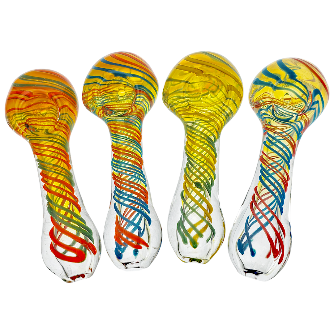 CC HP-429 WEED PIPES 4" Fume Color Twist Flat Mouth Pipe - Image 1