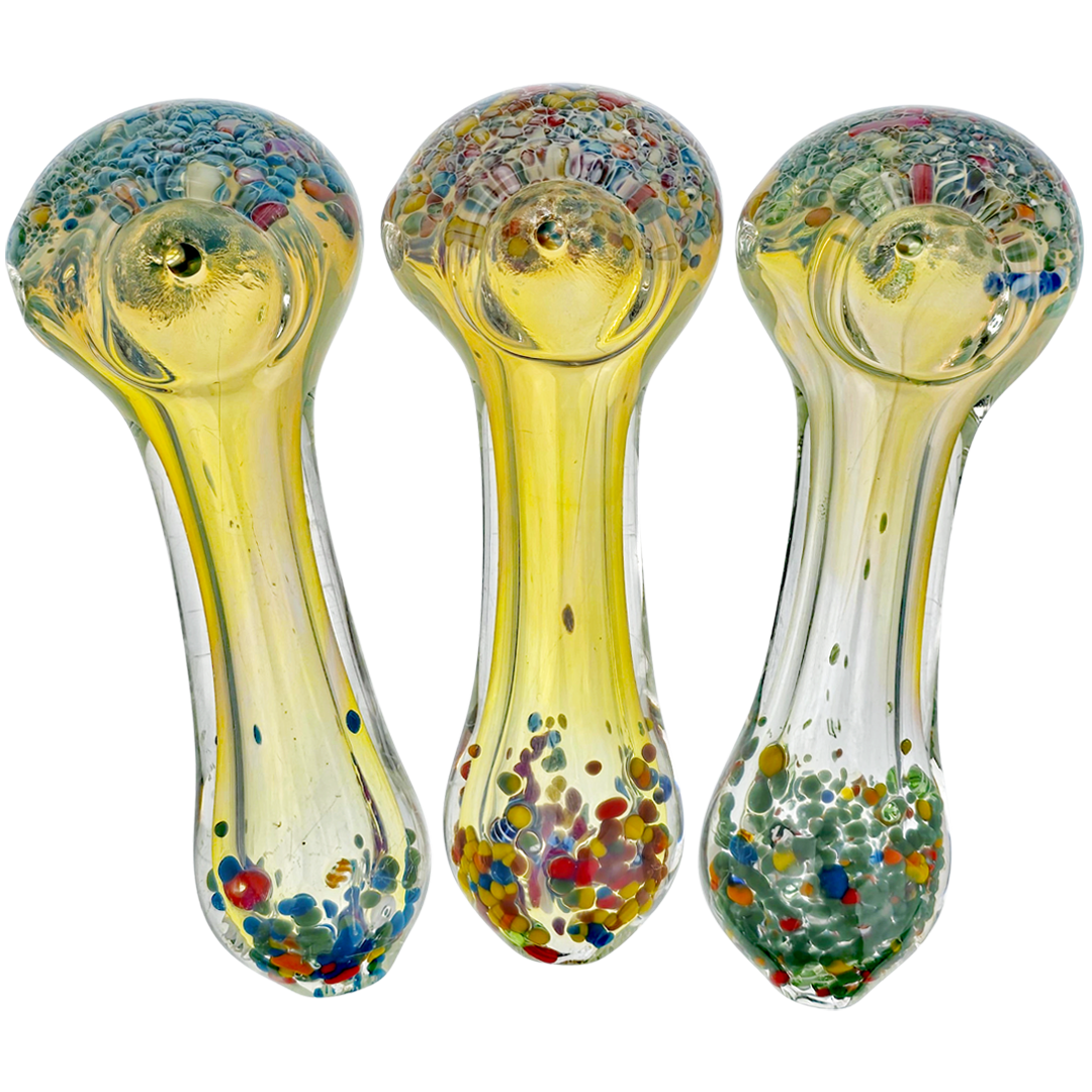 CC HP-430 WEED PIPES 4" Rainbow Frit & Fume Pipe - Image 1