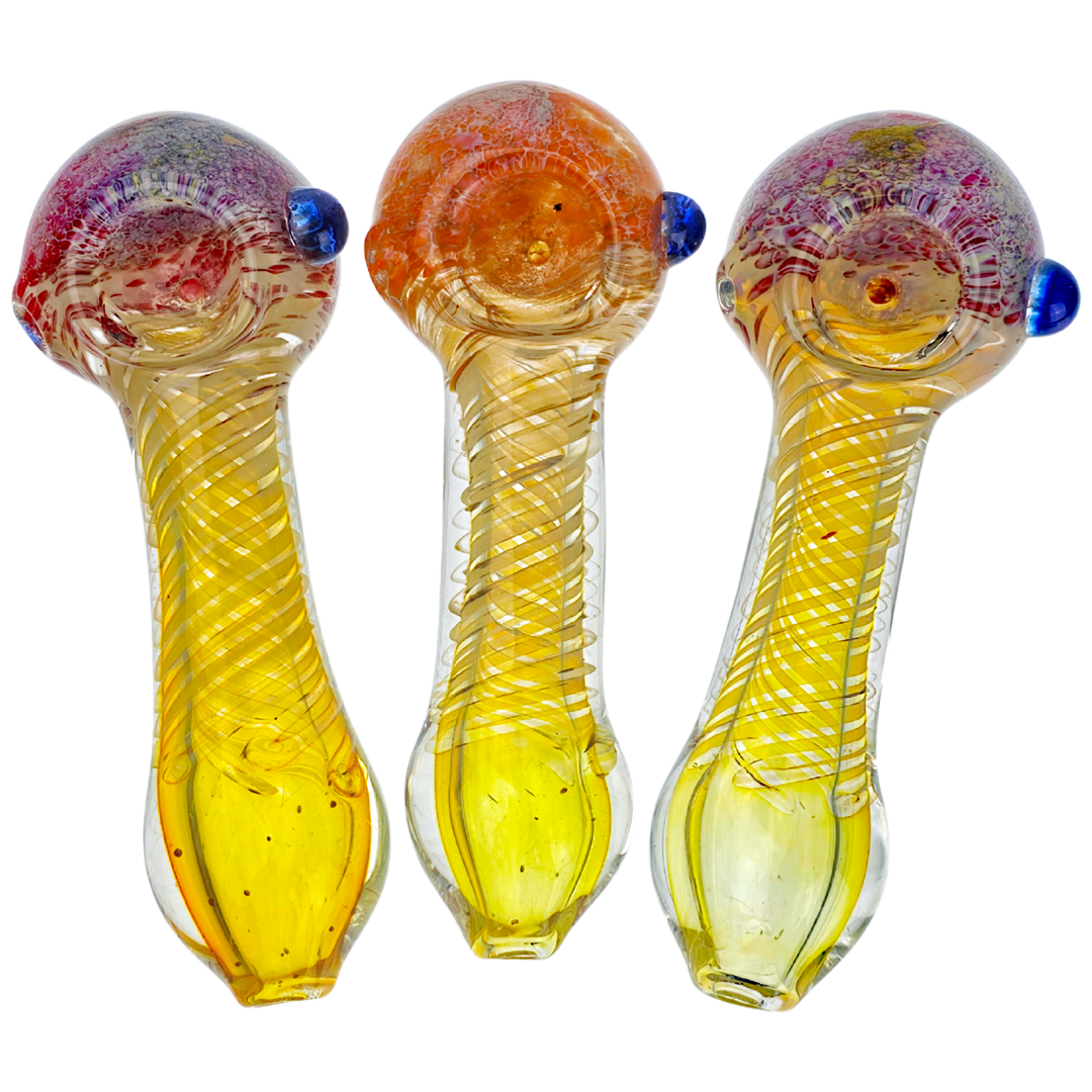 CC HP-438 WEED PIPES 4.5" Fume Frit Spiral Twist Pipe - Image 1