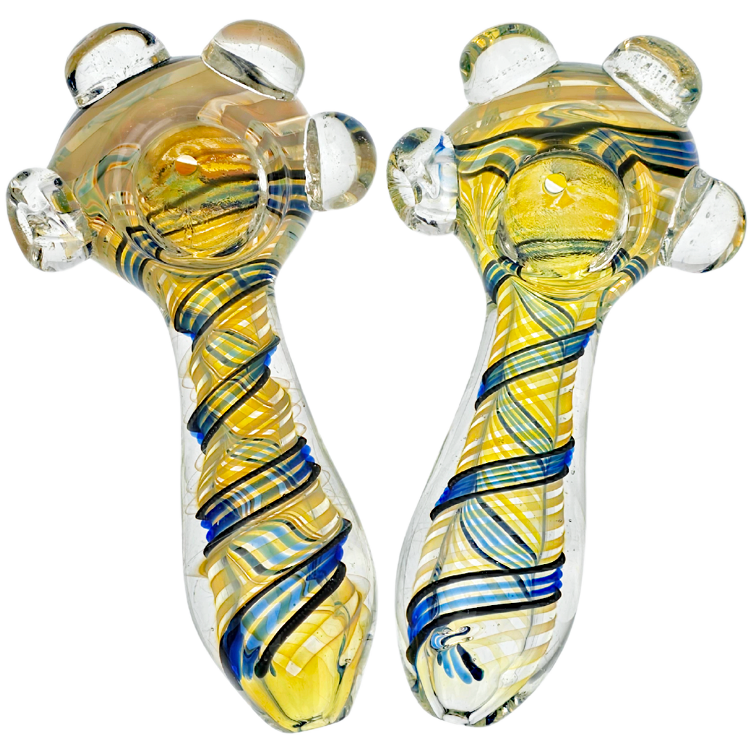 CC HP-440 WEED PIPES 4.5" Heavy Cobalt Fume Swirl Pipe - Image 1