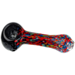 4" Rainbow Confetti Frit Hand Pipe - Image 4