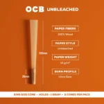 OCB Unbleached King Cones 24 Pack - Image 2