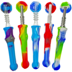 4.5" Silicone Nectar Straws w/ Mixed Tips - 25 Pack - Image 2