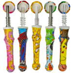 4.5" Silicone Decal Nectar Straws w/ Mixed Tips - 25 Pack - Image 2